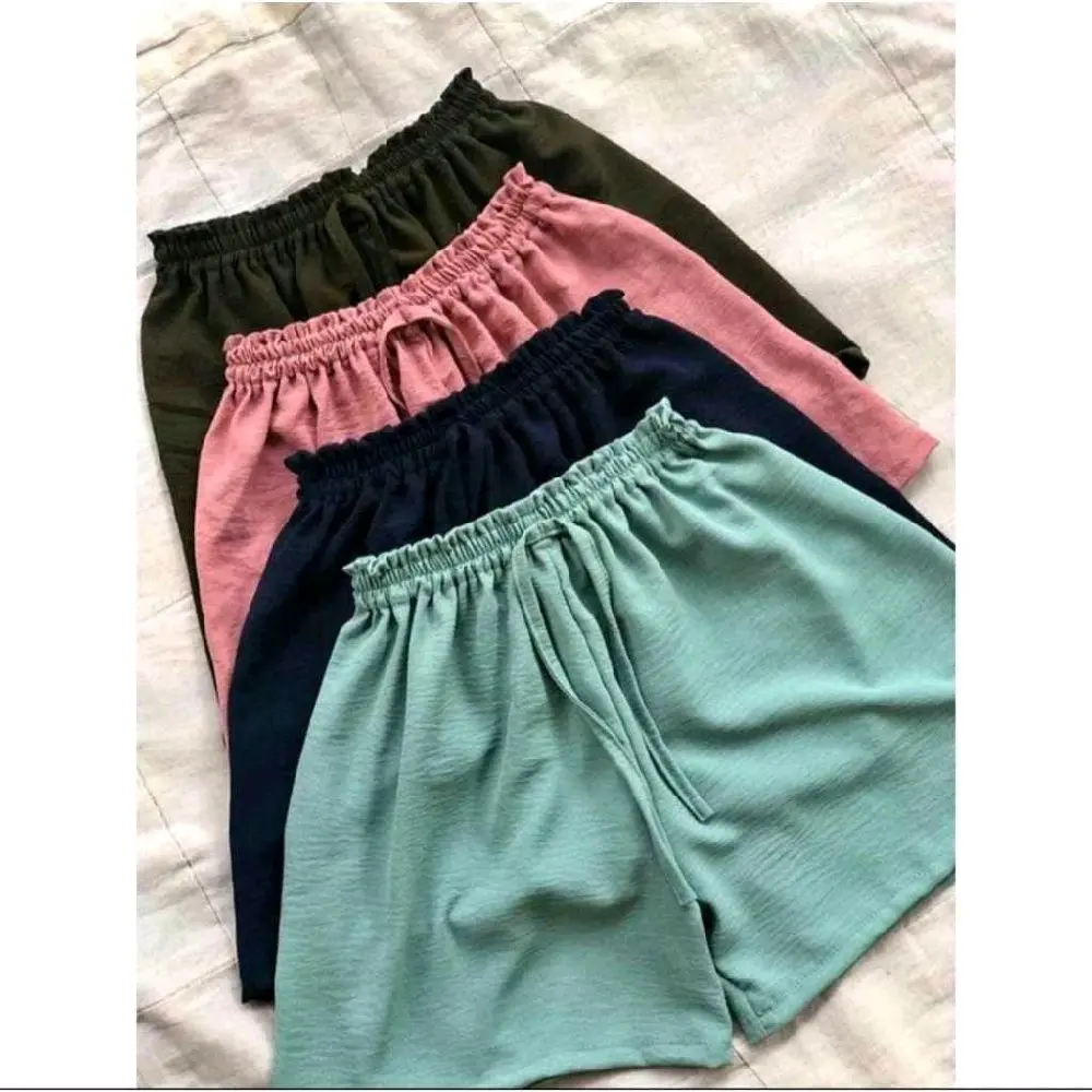 3pcs celana pendek wanita dewasa jumbo,celana santai cewek hotpants wanita dewasa crinkle airflow nyaman