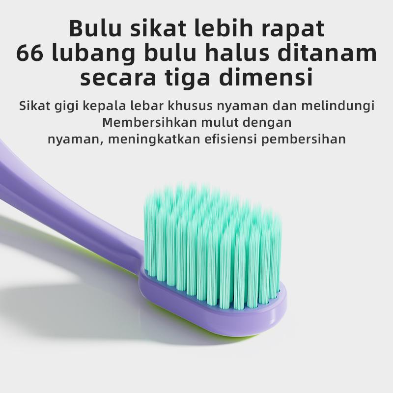 OralGos Sikat Gigi Berbulu Lembut Dopamine Warna Tren Penuh Fleksibel Menembus Efisiensi Pembersihan Ganda Halal