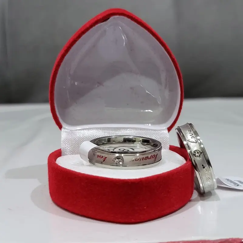 Cincin Kawin Dapat 2 pcs Dan Free Box Banyak Model Dan Pilihan Cincin Model Love Berlapis Emas 24K Polos 8