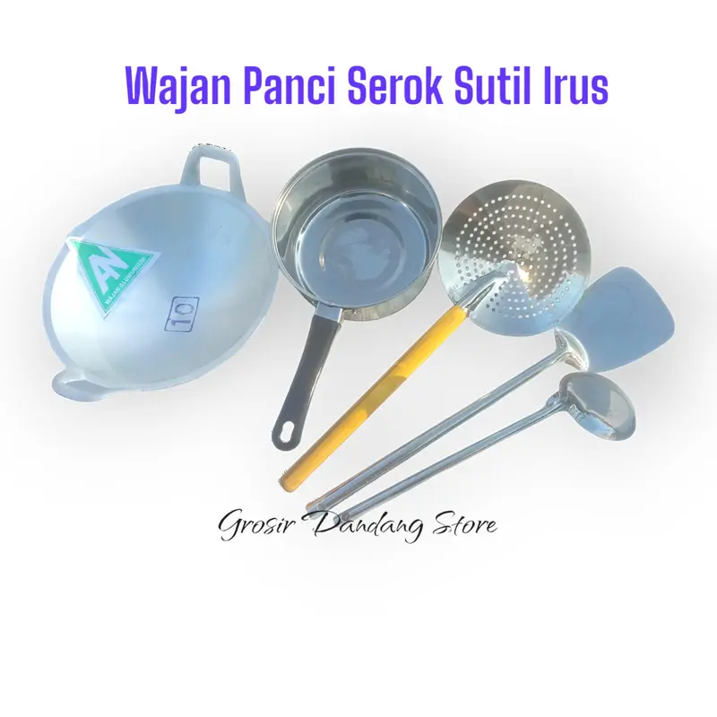 Paket Masak Lengkap Wajan Panci Serok Sutil Murah Alat Aluminium Buah Dapur Kitchenware 6