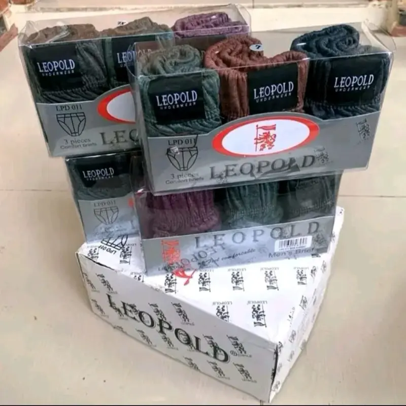 Satu Box isi 3 Pcs Celana Dalam Pria LEOPOLD Art 011 Comfort briefs Katun Lembut Cowok