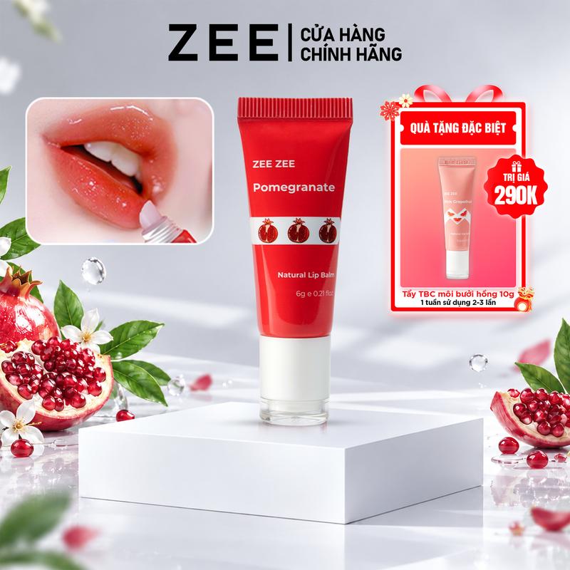 Son Dưỡng Lựu Đỏ ánh nhũ ZEE ZEE - Dạng Tuýp 6g