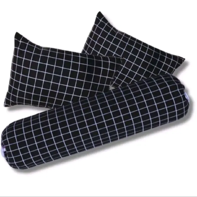 sarung bantal guling paket sarung bantal motif kotak kotak sarung guling tali sarung bantal standar Resleting 0