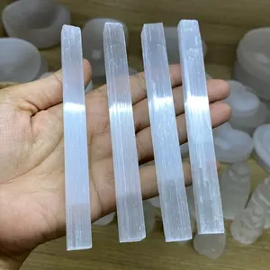 SELENITE NATURAL CRYSTAL stick untuk cleansing / recharge panjang 15cm