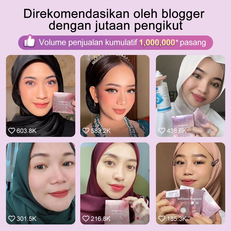 Product Introduction of 【New & Normal】Magister Softlens DIA 14.2/14.5mm Cokelat Natural Nils Brown Lens Kontak Minus 0.00~-6.00 Abu-abu Ocean Smog Gray Lensa with Case 13