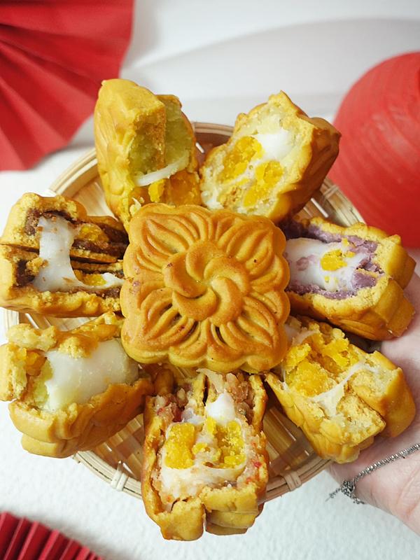  LIVE 7K - Bánh trung thu Lâm Thủy 80gr mochi nướng trứng ruốc- nhân nhuyễn các vị 