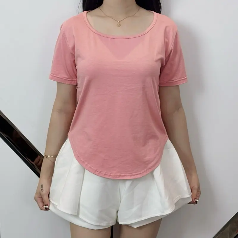 Adeline Top Oval | Atasan Wanita Kekinian | Atasan Wanita Lengan Pendek Polos | 814 7