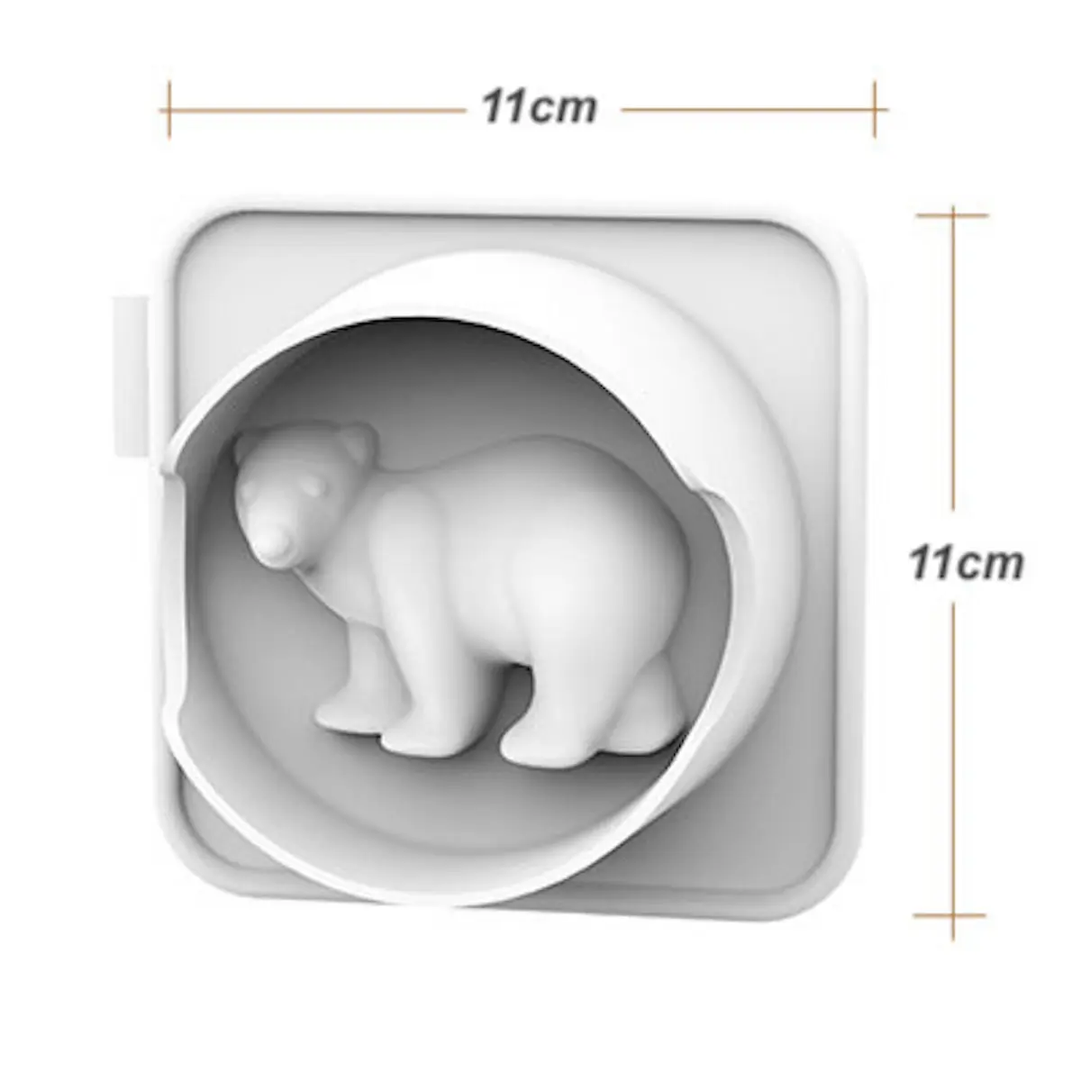 Siliconzone Cake Mould Polar Bear & Rhino Shapes 11cm x 11cm  - Non-stick High Quality Baking Silicone Extinction Animal Design That Children Will Love! Withstand -50° C to 250° C - Environmental-friendly BPA-free - Pioneer in Silicon Products