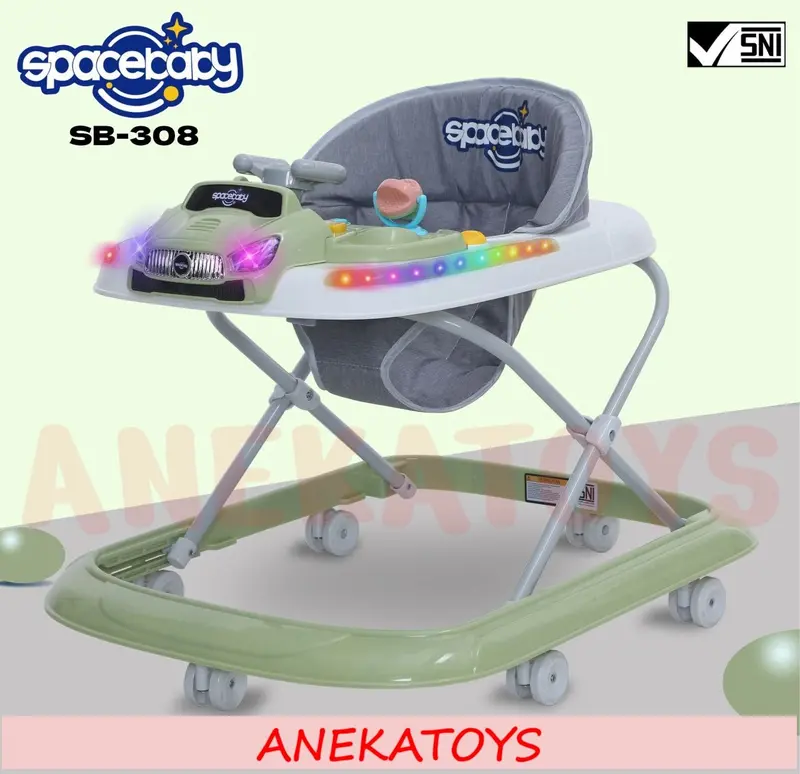 Baby Walker Bayi Spacebaby SB308 Mainan Stir Mobil Body Berlampu n Musik 1