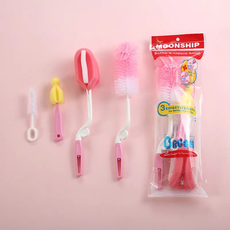 HM Sikat Spons Pembersih Botol Susu Dot Bayi 5pcs Set Sikat Botol Sponge 5 in 1 Cuci Dot BISA COD