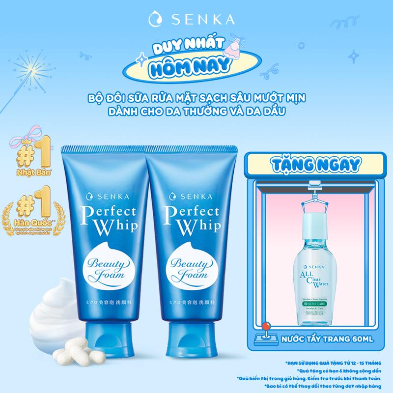 [SENKA] Bộ đôi sữa rửa mặt sạch sâu mướt mịn SENKA PERFECT WHIP 120GX2
