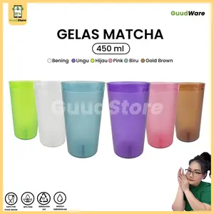 Gelas Matcha 450 ml Anti Pecah Food Grade BPA Free untuk Kebutuhan Rumah Tangga