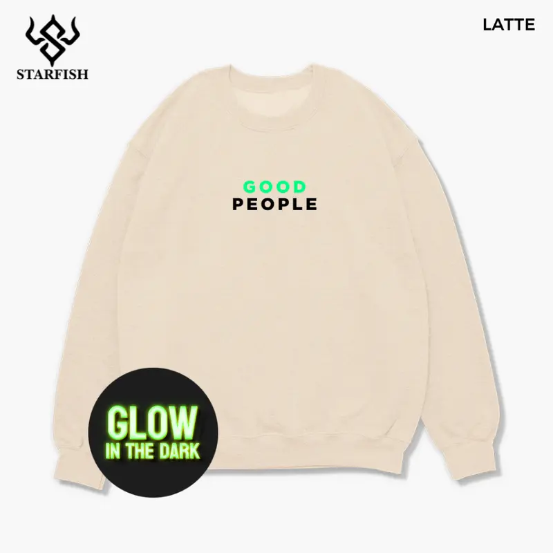 STARFISH SWEATER BASIC SABLON GLOW IN THE DARK GOOD PEOPLE SIZE M&XXL (PRIA & WANITA) 7