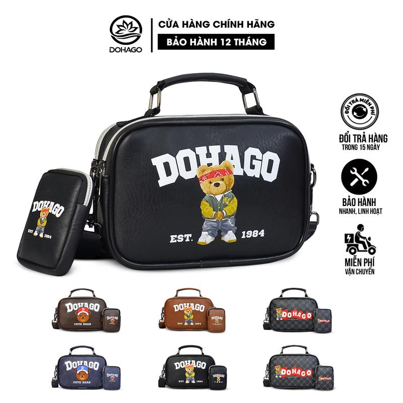 Túi Đeo Chéo Da DOHAGO Hai Ngăn Khóa Kéo Đi Kèm Túi Mini Sành Điệu - TDC17