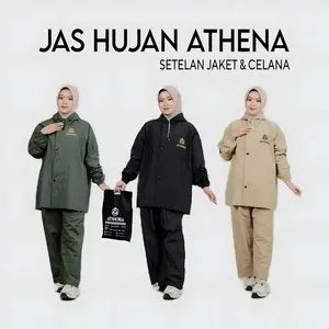 Jas Hujan Raincoat Setelan Celana Pria Wanita Dewasa Pvc Anti Rembes Kuat Tebal Elastis Outdoor Waterproof