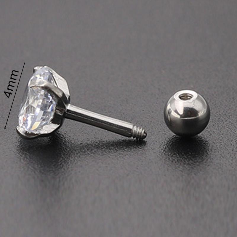  Hoa Tai Zircon Chống Dị Ứng Chất Liệu Thép Titan Đinh Tán Tai Trên Xoắn Ốc Sáng Bóng Cá Nhân Hóa Thiết Kế Đơn Giản Thời Trang Phong Cách Thường Ngày 1 Chiếc 