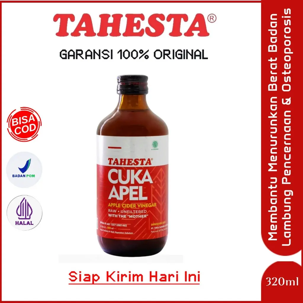 Cuka Apel Tahesta Apple Vinegar Bantu Memelihara Pencernaan BAB Lambung Gerd Maag