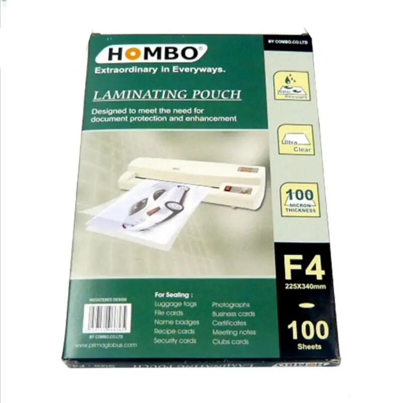 LAMINATING POUCH F4 MERK HOMBO (PER PAK ) 1