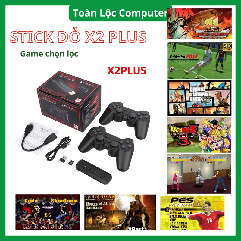 Máy Chơi Game Cầm Tay Stick Đỏ 4K 64gb X2 Plus Kết Nối Tivi HDIM 41000 + Game PSP PS1 3D,...Có 2 Tay Cầm Kết Nối Không Dây bảo hành dài hạn Chơi Điện Tử