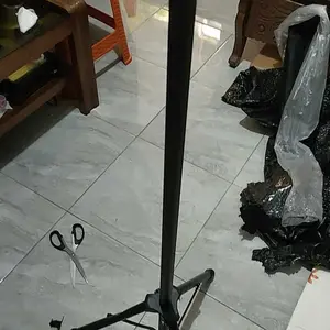 Tripod Banner 2 Sisi Stand Banner Promosi Kokoh Aluminium Alloy Hitam Adjustable Height 225cm x 125cm Praktis untuk Indoor & Outdoor