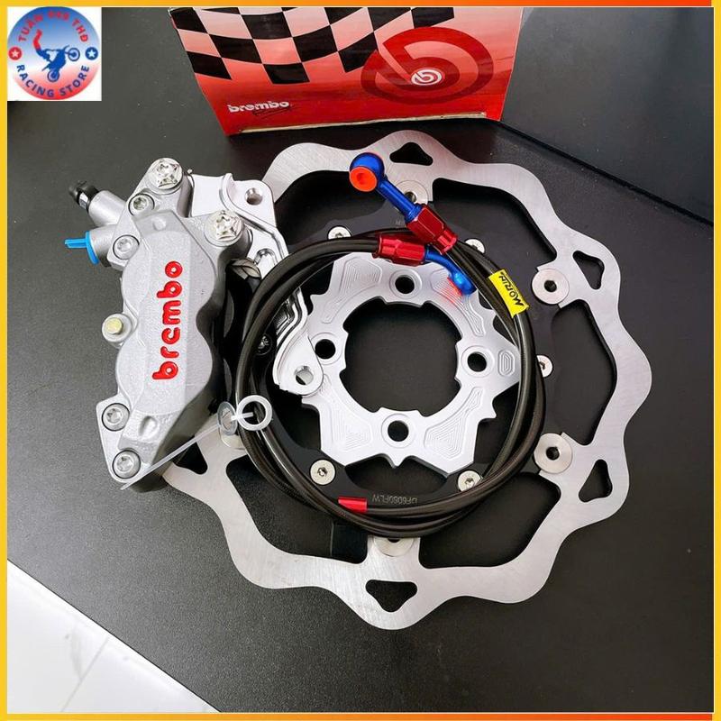      Combo 4 Món Sirius Ex2010    _ Đĩa KTM size 260 Gắn Mâm 4Lỗ + Heo 4Pis Brembồ + Dây dầu Morin + Pát CNC>>>Tặng Kèm 2 Ốc 