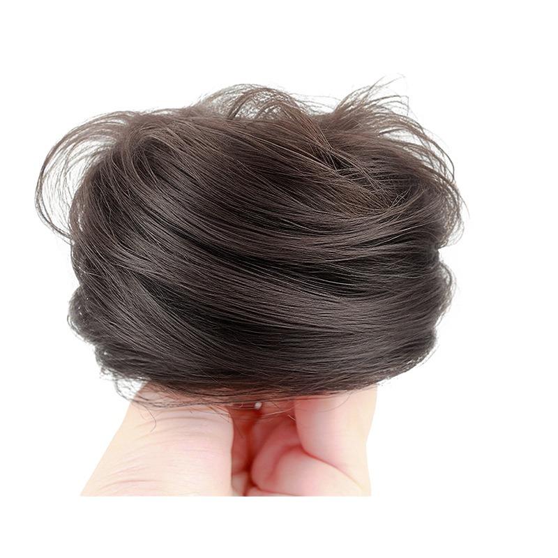 Trang Trí Bóng Tóc Thật, Phong Cách Hàn Quốc, Tóc Giả Tóc Thật, Đồ Trang Sức Vòng, Đĩa Màu Nâu Tự Nhiên, Tóc Bồng Bềnh Tóc Giả 0