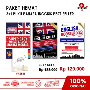 Paket Murah 3+1 Buku Bahasa Inggris Best Seller - Super Easy Bahasa Inggris + English Killer + English Booster BONUS English Everyday
