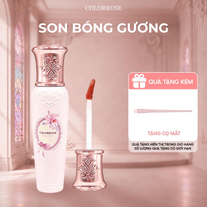 Son Bóng Tráng Gương COLORROSE Căng Mọng, Dưỡng Ẩm Môi 3.3g, Tặng Cọ Mắt Cao Cấp, Mềm Mại