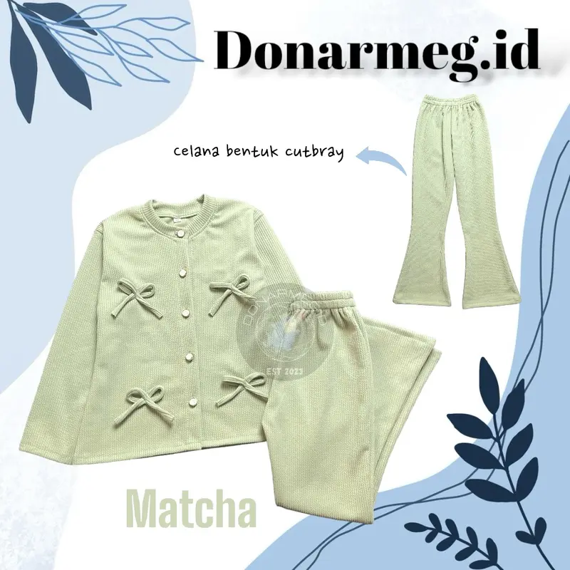 Baju Setelan Dawiya Knitt Ribbon Oneset kids / Baju Anak Perempuan / Setelan anak Perempuan / Oneset Knitt Anak Motif Pita Fashion Anak 3