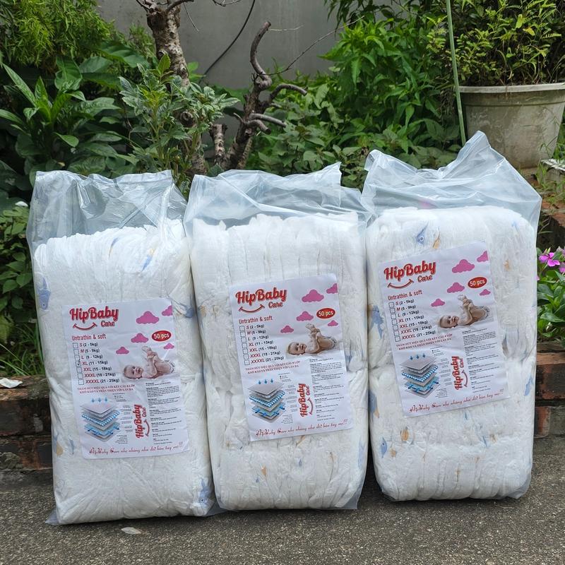  Combo 3 bịch 150 Tã bỉm Hip Baby Care loại đủ size cho bé yêu tã  em  bé 