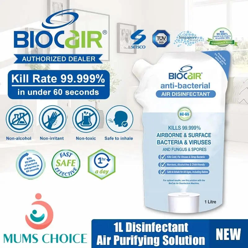 BioCair  BC-65 Anti-Bacterial Disinfectant Air Purifying Solution (Single Pack)