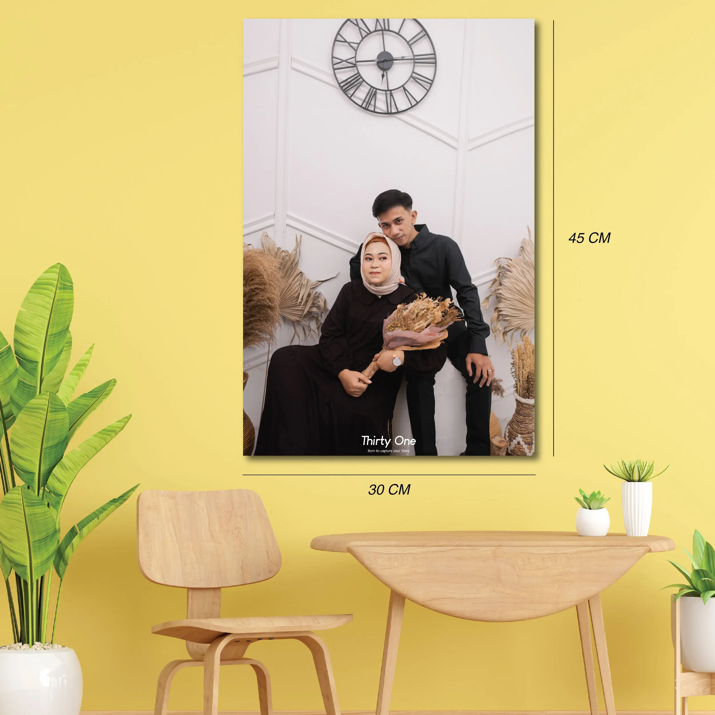 [BISA COD] CETAK FOTO 12R UKURAN 30 X 45 CM + BINGKAI PAPAN KAYU WALLDECOR HIASAN DINDING AESTHETIC
