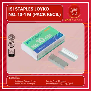 Isi Staples Joyko No. 10-1M Isi 1000pcs ( Pack Kecil ) Binder