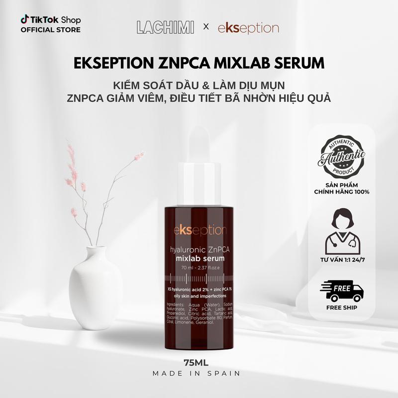   Hàng Công Ty  E2_Ekseption  ZnPCA Mixlab Serum tinh chất skincare dưỡng ẩm da Hyaluronic  chăm sóc da làm đẹp da 75ml kẽm ekseption zinc Cấp Ẩm Women Nữ Cty  