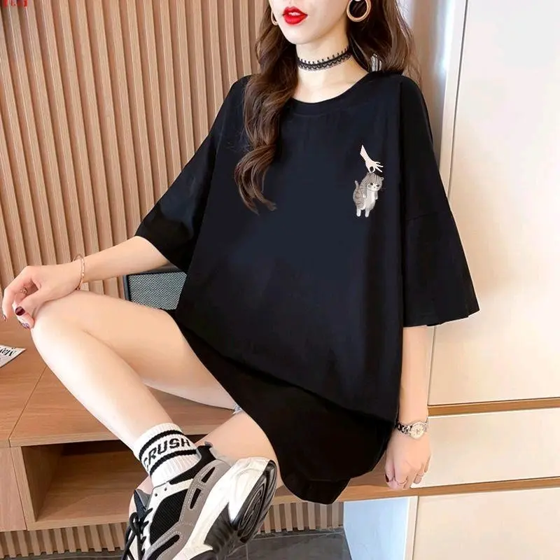 Kaos Harajuku Korean Jepang Bigsize Jumbo XL 2XL 3XL 4XL 5XL Kaos Urban Style Lazy Cat  Streetwear Oversize 3