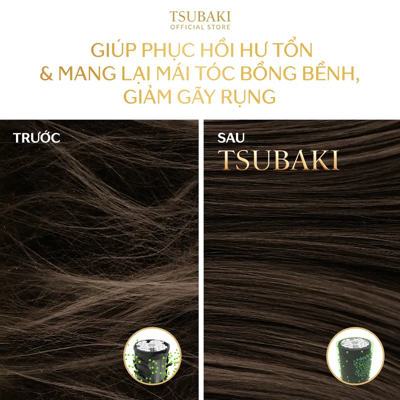 [] Bộ đôi Gội xả phục hồi hư tổn bồng bềnh, giảm gãy rụng TSUBAKI PREMIUM VOLUME & REPAIR 490MLX2 1
