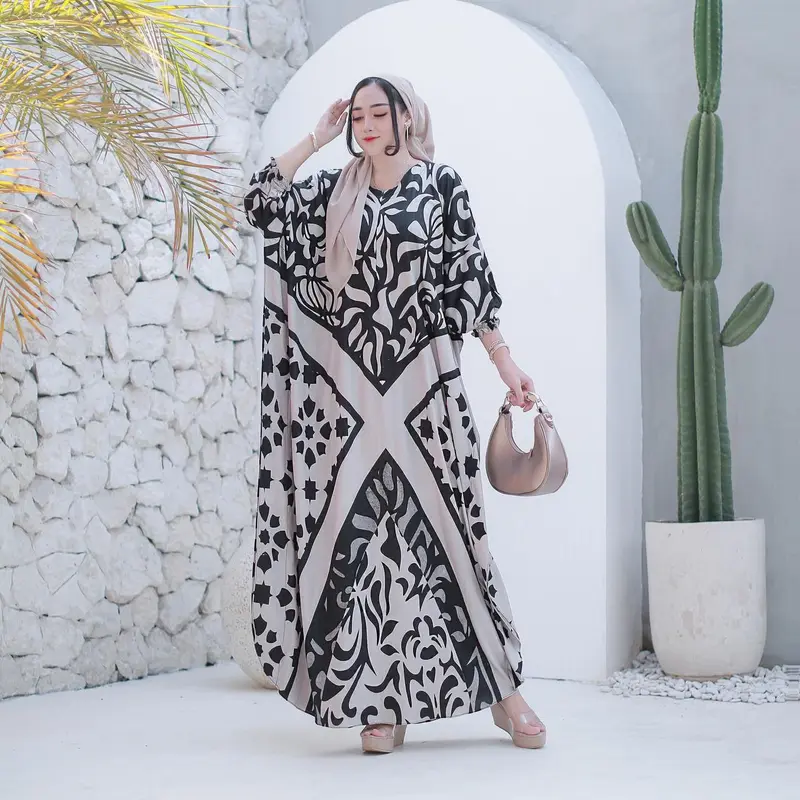 Kaftan Super Jumbo Rayon Busui Nyaman Panjang Tebal Dress Wanita - Butik Sandang 4