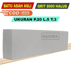 Batu Asah Asli Alam Putih Grit 8000 Halus Super Tajam Ukuran 20 x 5 x 3 untuk Mengasah Pisau