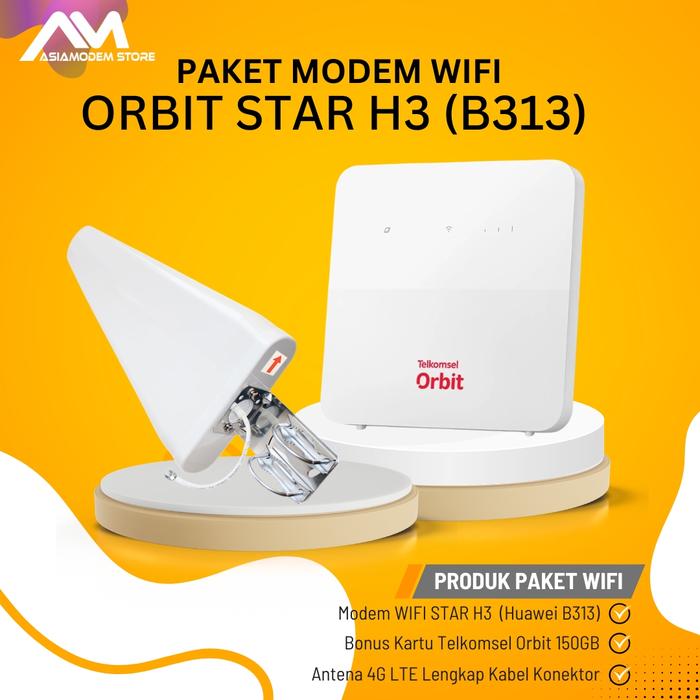 Promo Paket Router Wifi Modem 4G LTE Telkomsel Orbit Star H2 B320 ...
