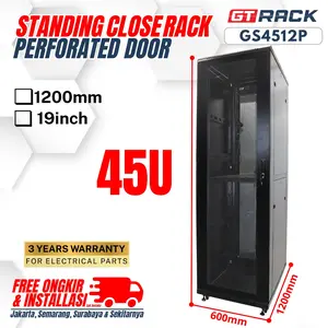 STANDING CLOSE RACK 45U GT RACK GS4512P - RAK SERVER PERFORATED DOOR DEPTH 1200MM