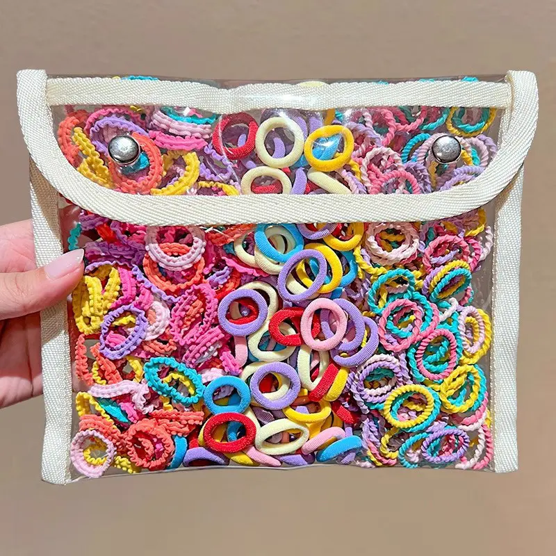Vary VaseSet Ikat Rambut Elastis Berwarna 200 Pcs Gaya Korea Fashion Jewelry untuk Anak-anak Fashion