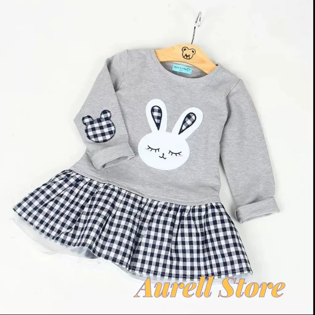 DRESS ANAK VIRAL MOTIF KELINCI 1-6 THN