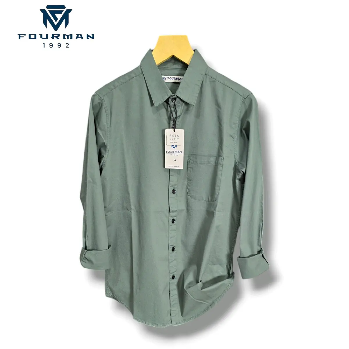 FOURMAN | Kemeja Panjang Kerah | Kemeja Panjang Casual | Bahan 100% katun Tuwil