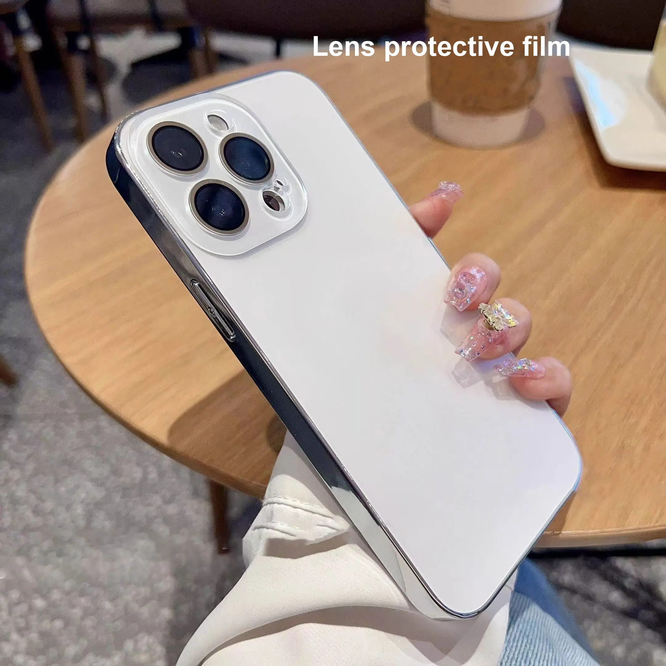 Sarung Telefon Kaca Matte, Fesyen, Dengan Saput Lensa, Untuk iPhone 11 12 13 14 15 16 Pro Max Plus, Bumper Mewah, Kalis Kejutan, Penutup PC Asal, Phone Case Shockproof Protection Casing Cover Pelindung