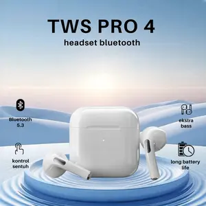 TWS PRO 4 Headphone Headset  Wireless Earphone Bluetooth 5.3  Touch Control With Mic Bass headseat