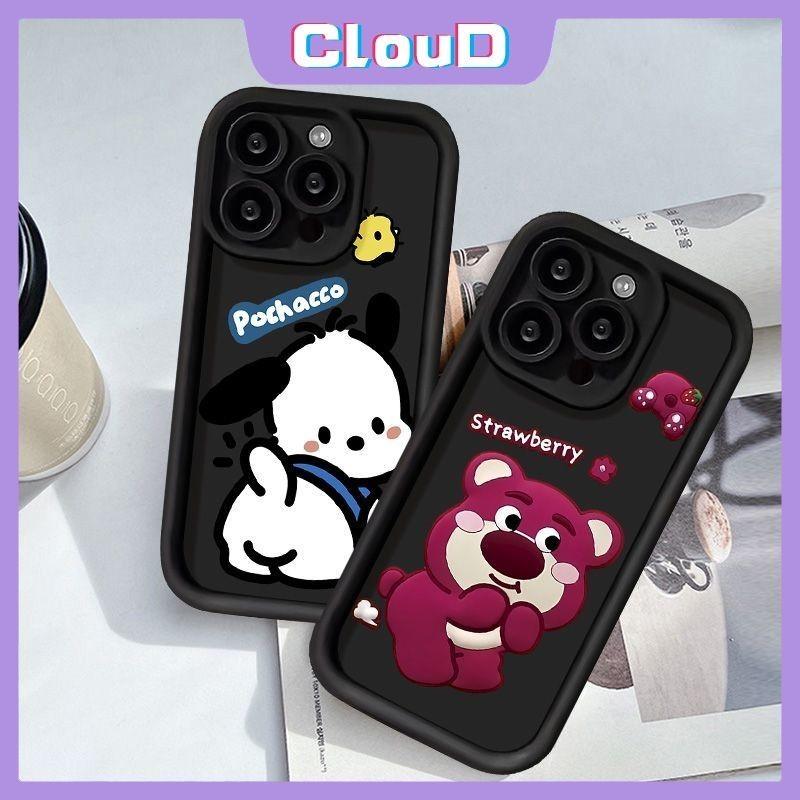 Ốp Lưng Hoạt Hình Pochacco, Thiết Kế Gấu Dâu Dễ Thương, Tương Thích Với Oppo A38, A77, A55, A16, A18, A98, A57, A77s, A78, A1K, A12, A31, A53, A16s, A96, A52, A74, A3s, A58, A76, A9, A17k, A7, A5s, A17, A54s, Reno 5F, 8T, 4, Ốp Lưng