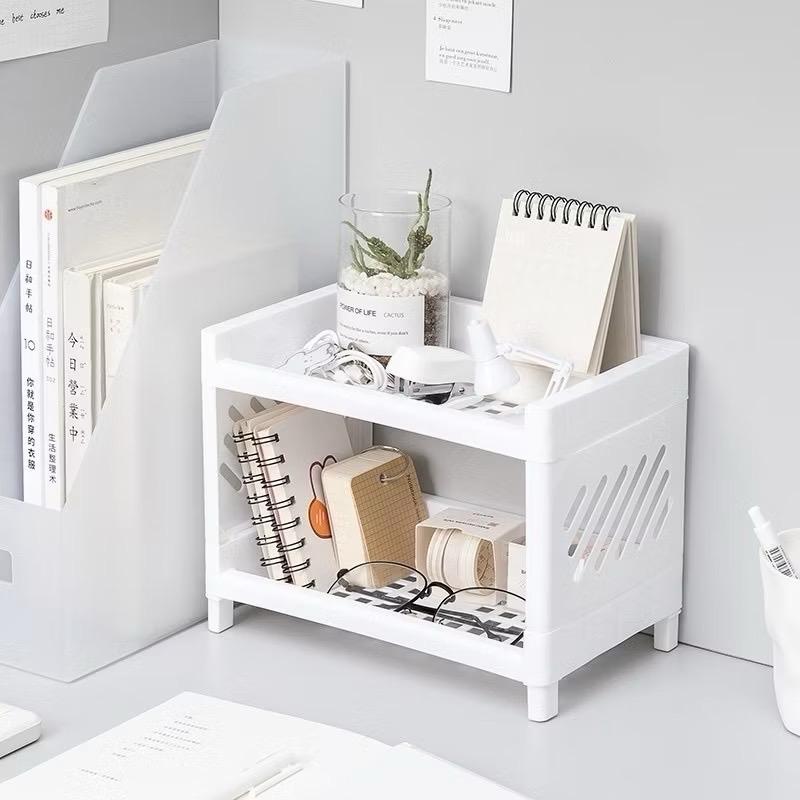 KỆ NHỰA MINI 2 TẦNG PHONG CÁCH HÀN QUỐC ĐỰNG ĐỒ ĐA NĂNG, DECOR SIÊU ĐẸP