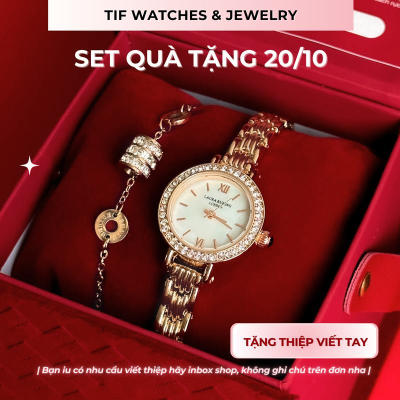 [Quà Tặng 20/10] [TẶNG THIỆP VIẾT TAY] Hộp Quà Sinh Nhật Cho Nữ, Tết, Valentine - Đồng Hồ Vòng Tay CELINA Tif Watches Túi Nhung Xịn Sang Trọng Quà Kỷ Niệm, Noel, 14/2, 8/3 Women Titan