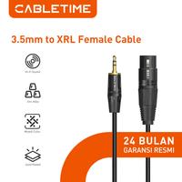Gambar CABLETIME Kabel Audio Jack Aux 3.5mm Male to XLR Female - 1 M  dari Inprotek Kota Administrasi Jakarta Barat 1 Tokopedia