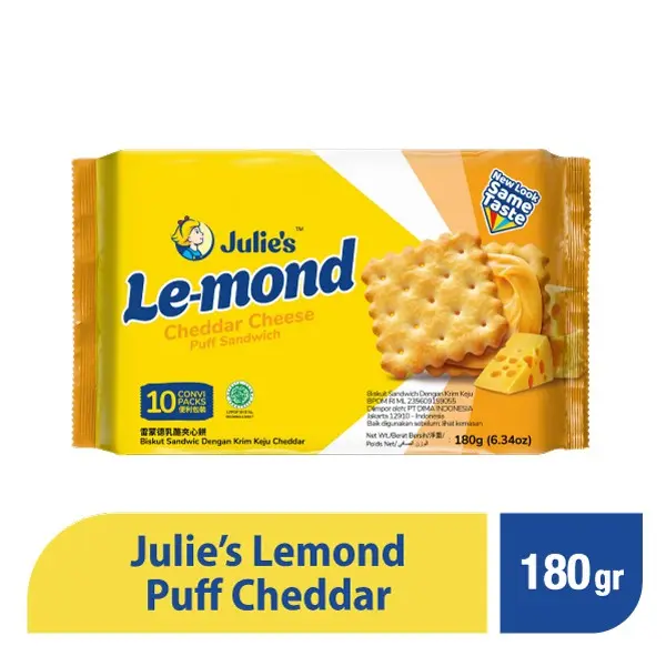 Julie's Lemond Puff Cheddar Cheese 180g